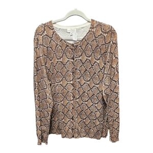 Studio Works Brown Patterned Cardigan